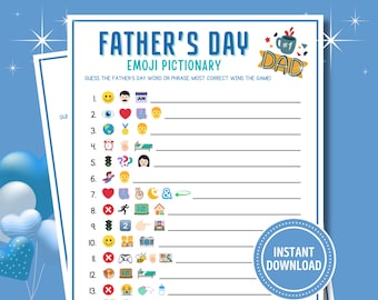 Father's Day Emoji Pictionary Game: Printable Party Game (Digital Download)