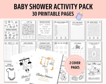 Babyshower-activiteitenbundel: spelletjes, doolhoven, kleuren (digitale download)