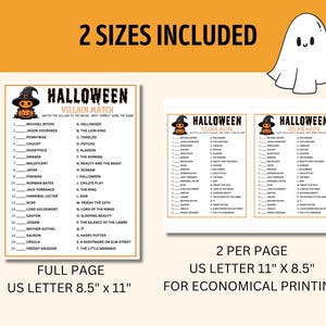 Halloween Villain Match Game: Printable Party Activity (Digital Download) image 2