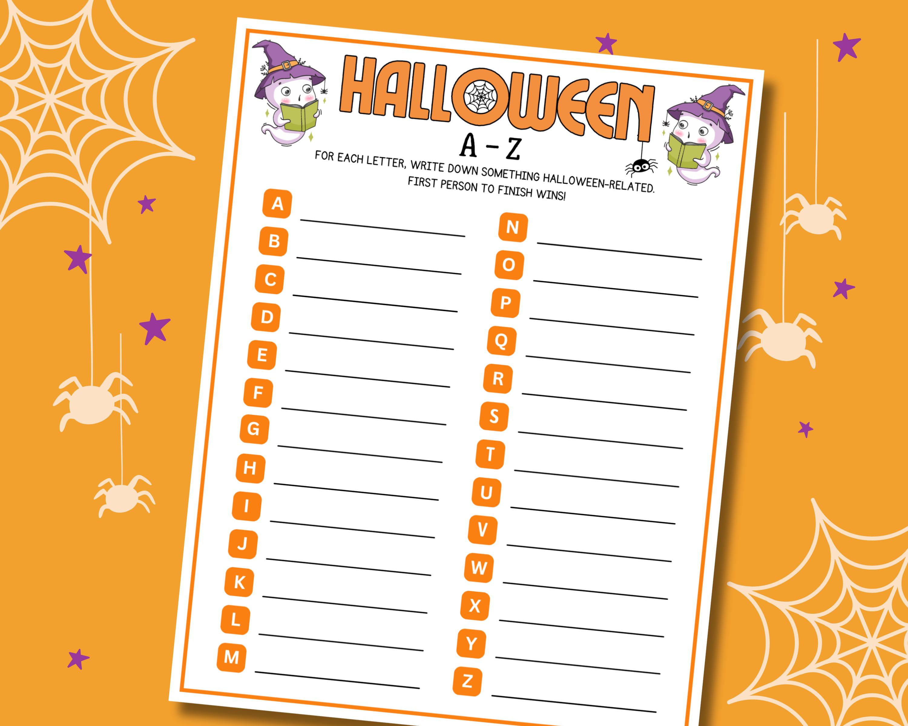 Halloween A to Z Game: Printable Party Activity (digital Download) - Etsy