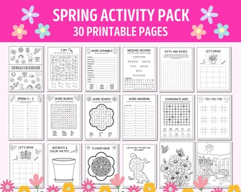Kids Spring Activity Bundle: Games, Puzzles, Coloring (Digital Download)