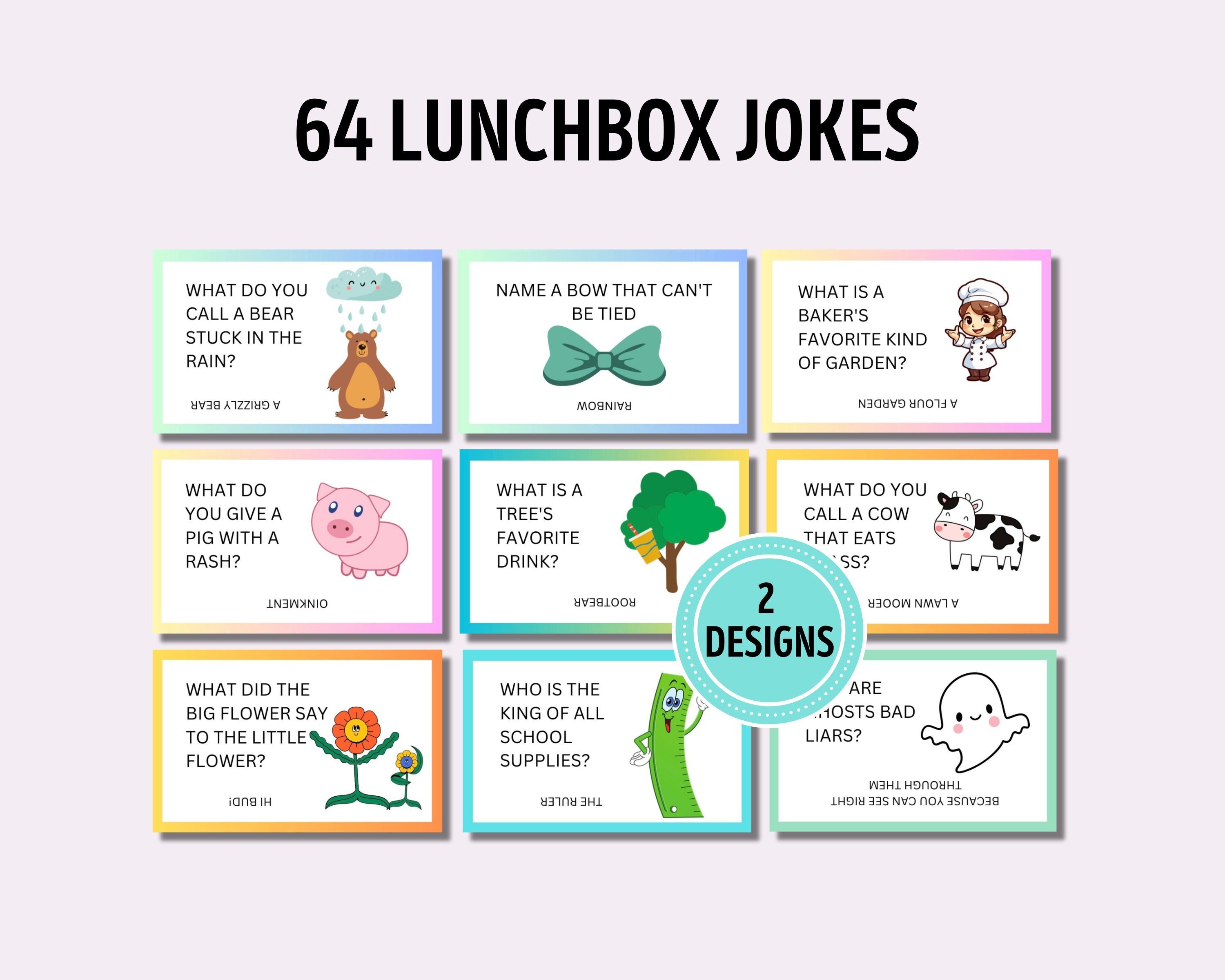 64 Lunchbox Jokes Printable, Jokes for Kids, School Jokes, Lunch Box