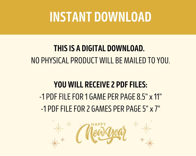 New Year's Drink If Game | Printable New Year's Eve Game | New Years ...