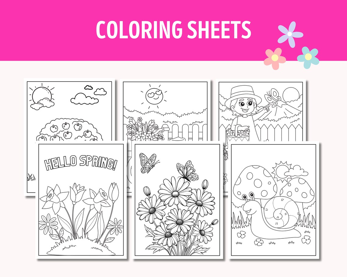 Kids Spring Printable Activity Bundle | Digital Download Games | Spring ...