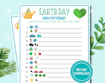 Earth Day Emoji Pictionary Game | Printable Earth Day Game Digital Download | Earth Day Activity Emoji for Kids and Adults | Party Game