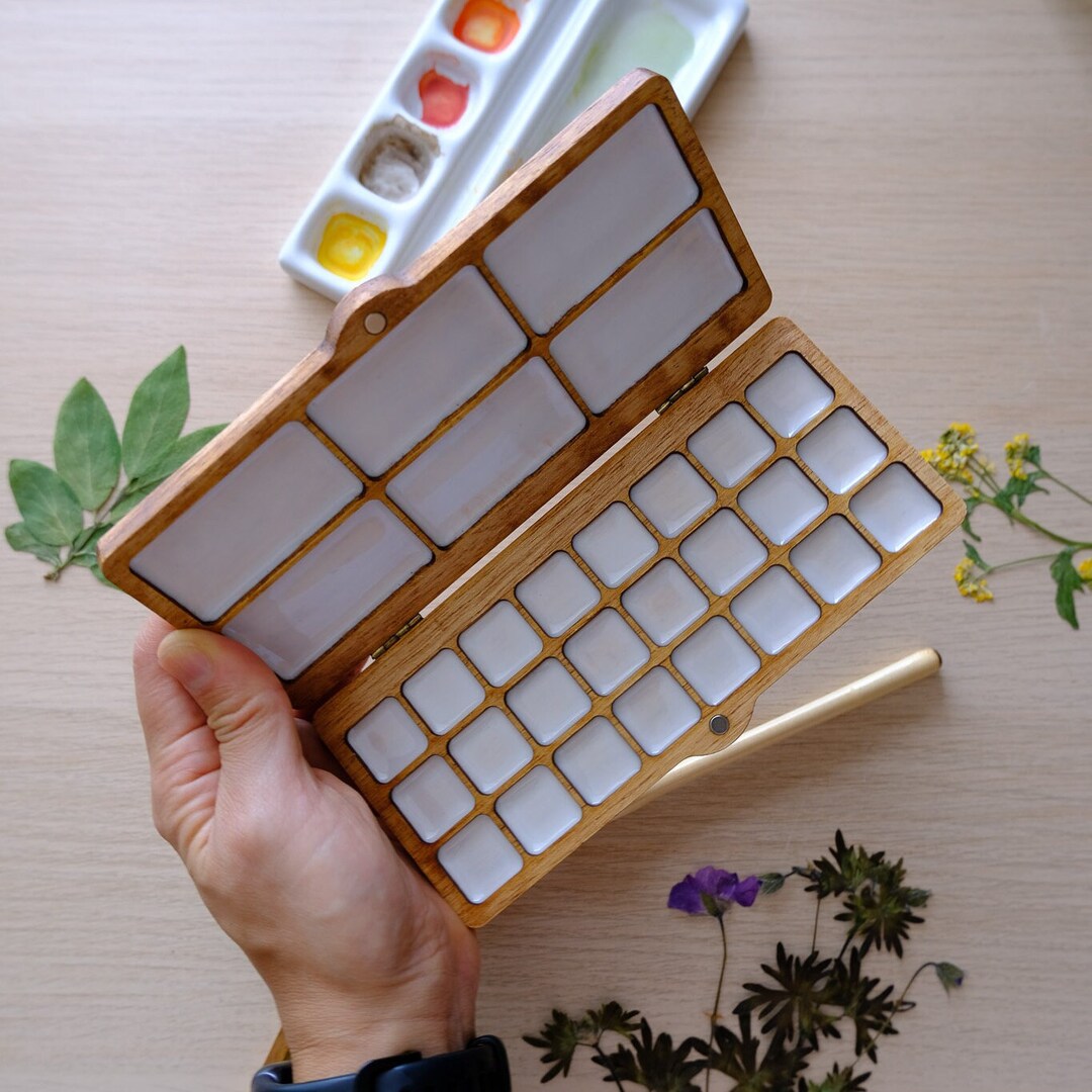 Handmade Portable Wooden Palette for Watercolor 24 Colors - Etsy