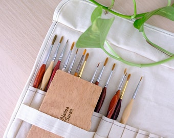 Brush Roll, Watercolor brush case, Pencil case, Artist roll.