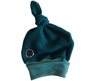 Organic merino wool cozy hat, grows with your child from approx. 38 cm (head circumference)