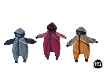 Wool fleece overall for newborns