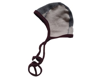 Upcycled wool/silk/cashmere bonnet/ newborn hat