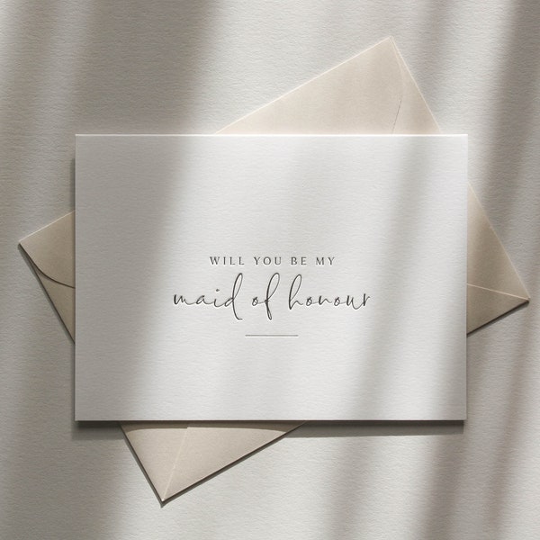 MAID OF HONOUR | Letterpress Greeting Card