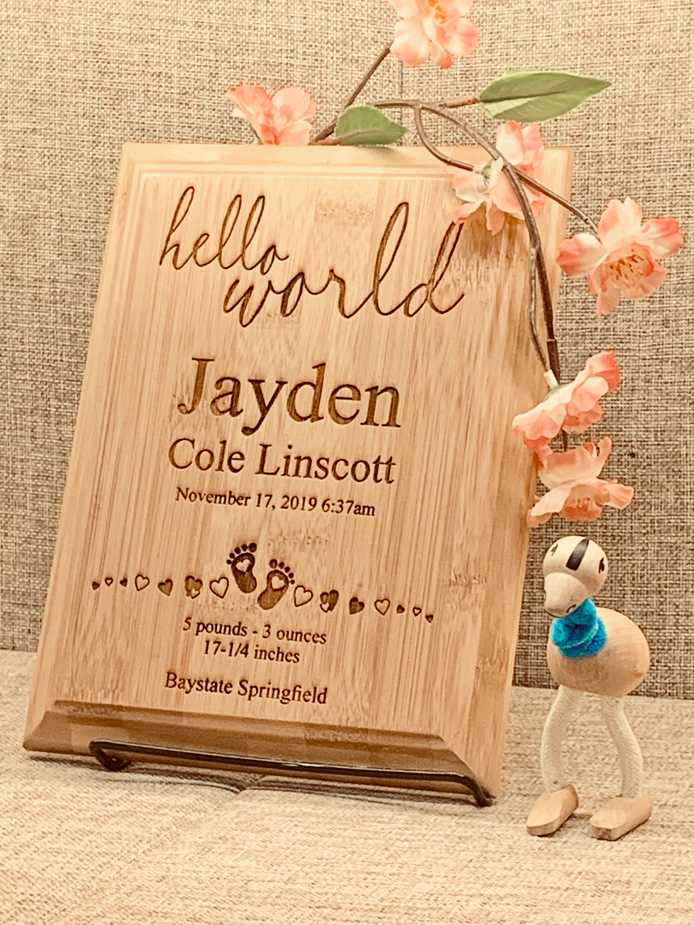 Personalized Laser Engraved Newborn Baby Gift Customize Etsy