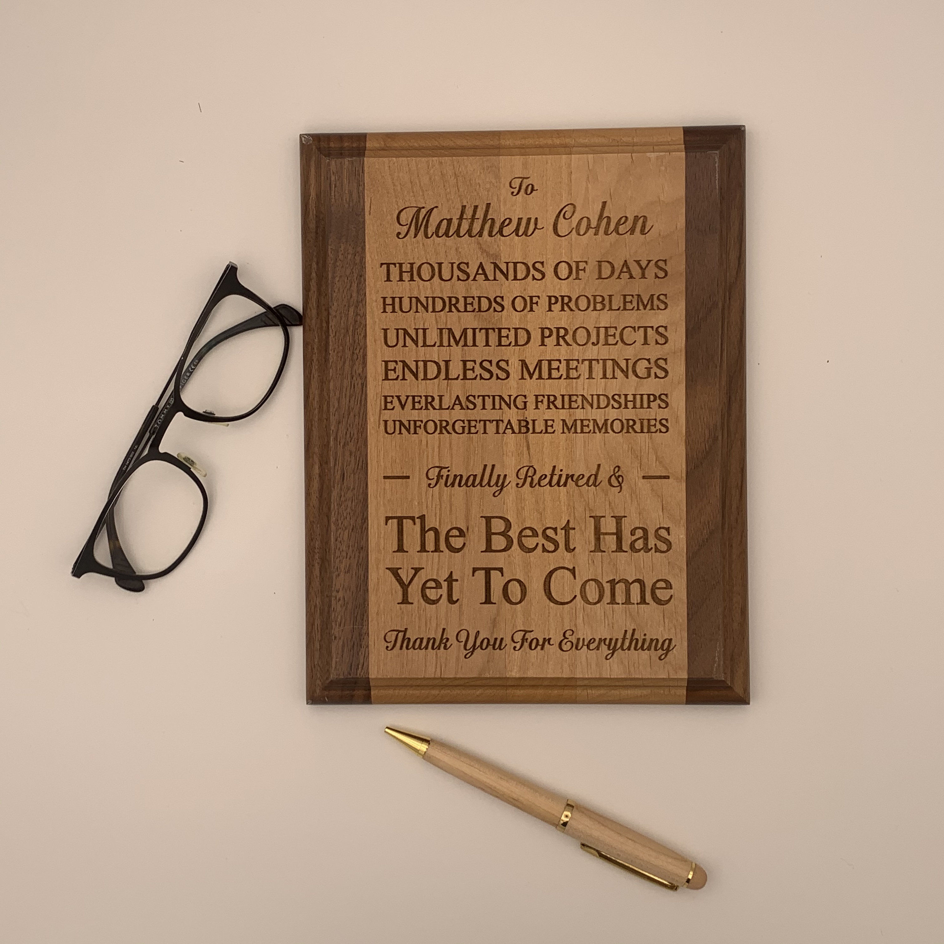 Retirement Custom Engraved 8 X 10 Two Tone Wooden Etsy UK