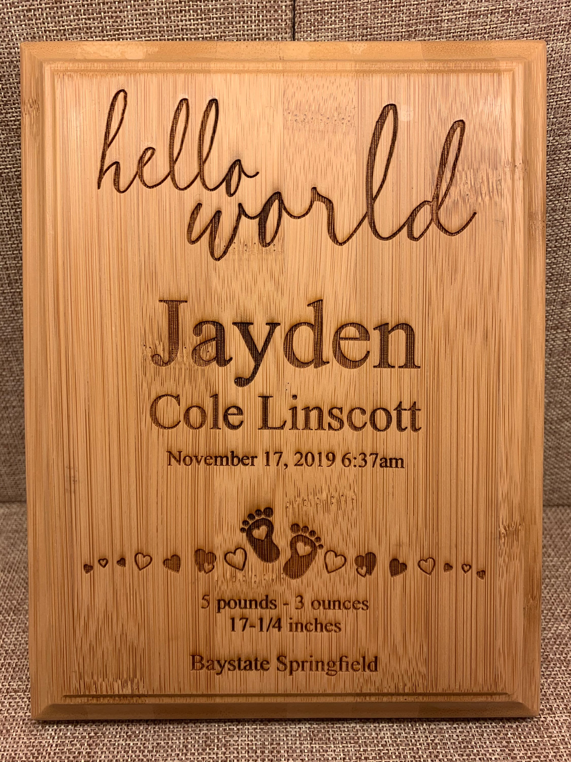 Personalized Laser Engraved Newborn Baby Gift Customize Etsy