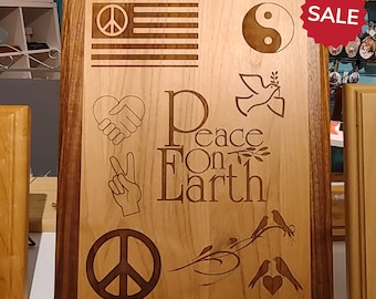 Customizable Engraved Red Alder and Walnut Edge Plaque | Personalized Text and Logo | Laser-Engraved Wooden Signage for Awards | Wall Decor