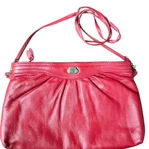 Vintage Etienne Aigner Red Leather Purse, Removable Strap