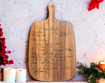 Recipe Cutting Board, Custom Engraved Hand Written Cutting Board with Recipe, Recipe Beechwood Board, Family recipe engraved board