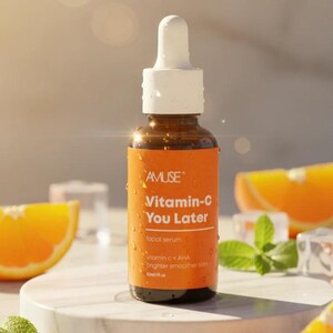 AMUSE Vitamin-C You Later Facial Serum, Brightening & Hydrating Face Serum, 1 oz