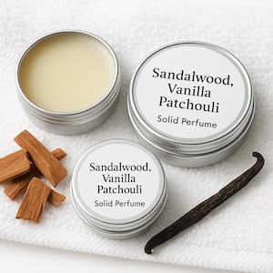 Perfume sólido de sándalo, vainilla y pachulí: colecciones variadas de fragancias – Fragancia natural unisex