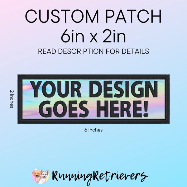 1 CUSTOM 6x2 Rectangle Hook and Loop Patch