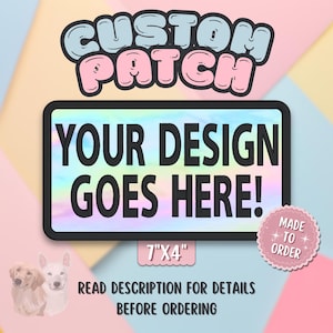 7x4 Custom Rectangle Hook and Loop Patch