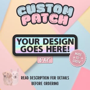 6x2 Custom Rectangle Hook and Loop Patch