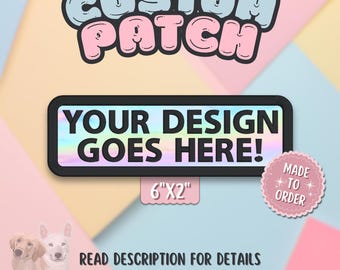 6x2 Custom Rectangle Hook and Loop Patch