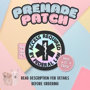 Circle Patch 3x3 "Access Required By Federal Law" Hook and Loop or Sew-On Attachment