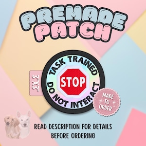 Circle Patch 3x3 "Task Trained Do Not Interact" Hook and Loop Attachment