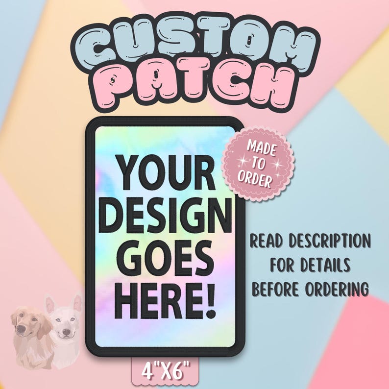 4x6 Custom Rectangle Hook and Loop Patch image 1