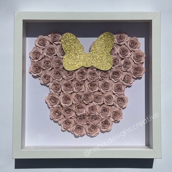 Minnie/Mickey Mouse inspired Flower Box | Custom Paper Shadow Box | Christmas, Mother's Day, Anniversary, Birthday, Baby, Graduation| Minnie/Mickey Mouse inspired Flower Box | Custom Paper Shadow Box | Christmas, Mother's Day, Anniversary, Birthday, Baby, Graduation|