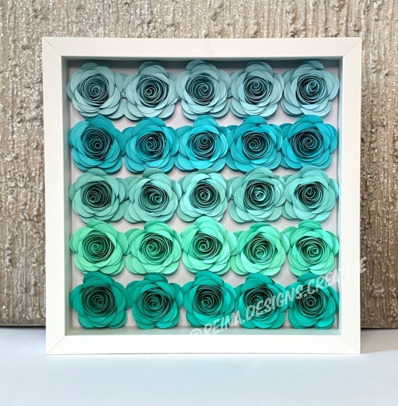 Full Frame Flower Box Customized Paper Shadow Box Solid or Etsy