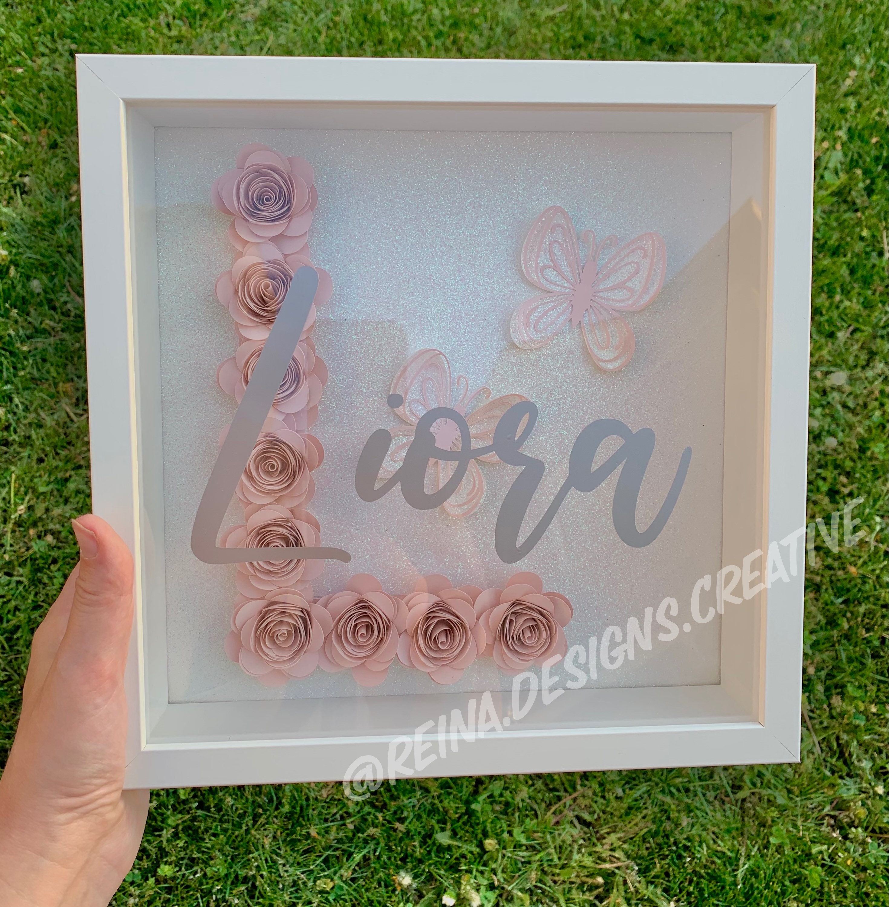 Personalized Initial Flower Shadow Box – Custom Monogram Frame - Etsy