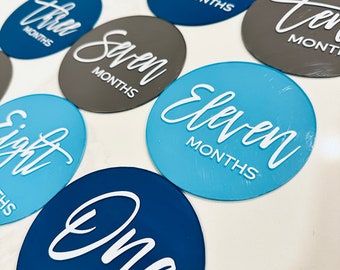 Acrylic Milestone Marker Rounds | Monthly Baby Milestone Discs