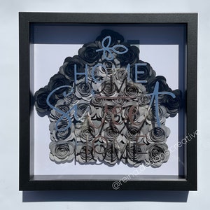Boîte à fleurs de maison | Boîte d’ombre en papier personnalisée | Fête des mères, anniversaire, anniversaire, bébé, Saint-Valentin, Noël, pendaison de crémaillère