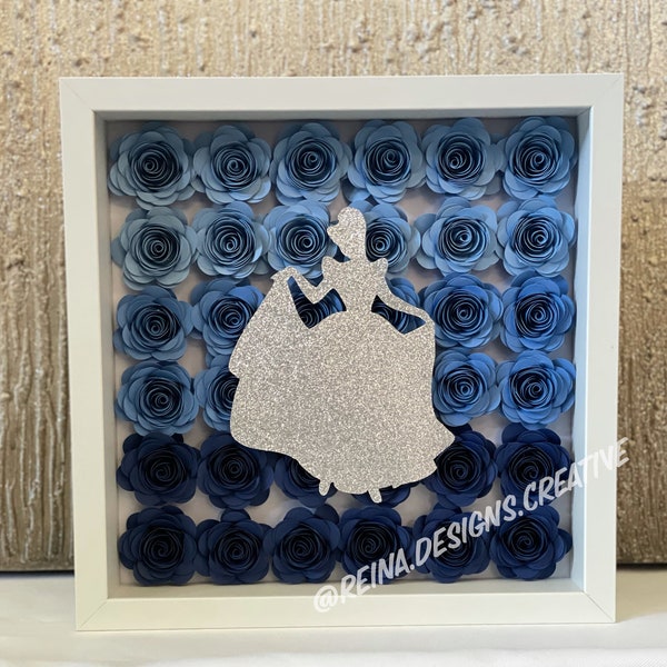 Ombré Princess Full Frame Flower Box | Custom Paper Shadow Box | Birthday, Baby Gift, Christmas, Holiday Gift | Girl Boy Neutral Ombré Princess Full Frame Flower Box | Custom Paper Shadow Box | Birthday, Baby Gift, Christmas, Holiday Gift | Girl Boy Neutral