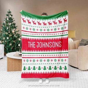 Personalized Holiday Blanket for Kids and Friends, Custom Christmas Blanket with Custom Name, OOAK Holiday Gift Velveteen Blanket