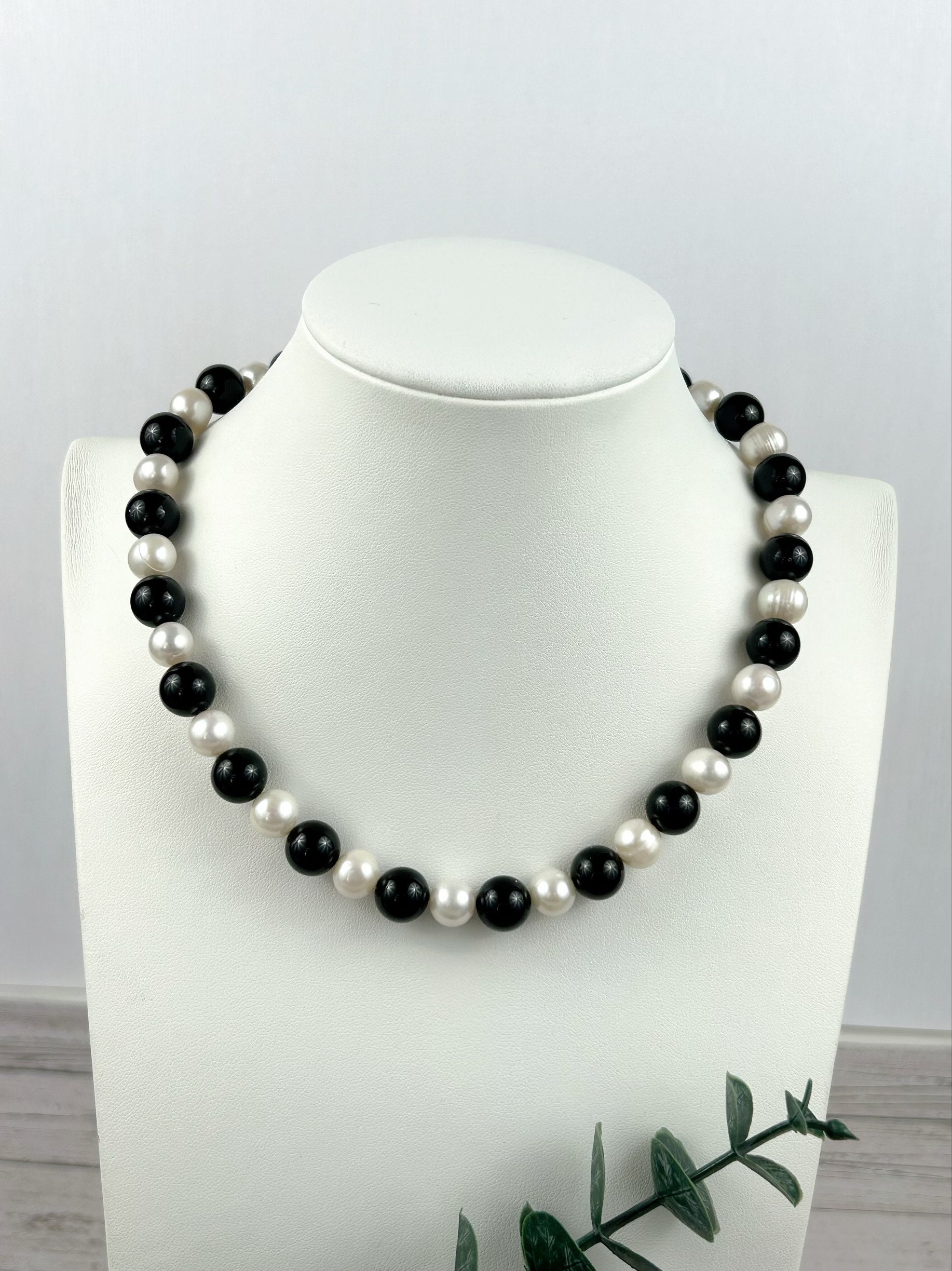 ONYX& PEARL NECKLACE MIDNIGHT◆HALEINE◆ ONYX & PEARL NECKLACE - Beatricevalenzuela.com