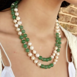 Carnelian Necklaces Round Shape Natural Green aventurine eye Statement Necklace