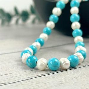 Turquoise and Freshwater Pearl Necklace