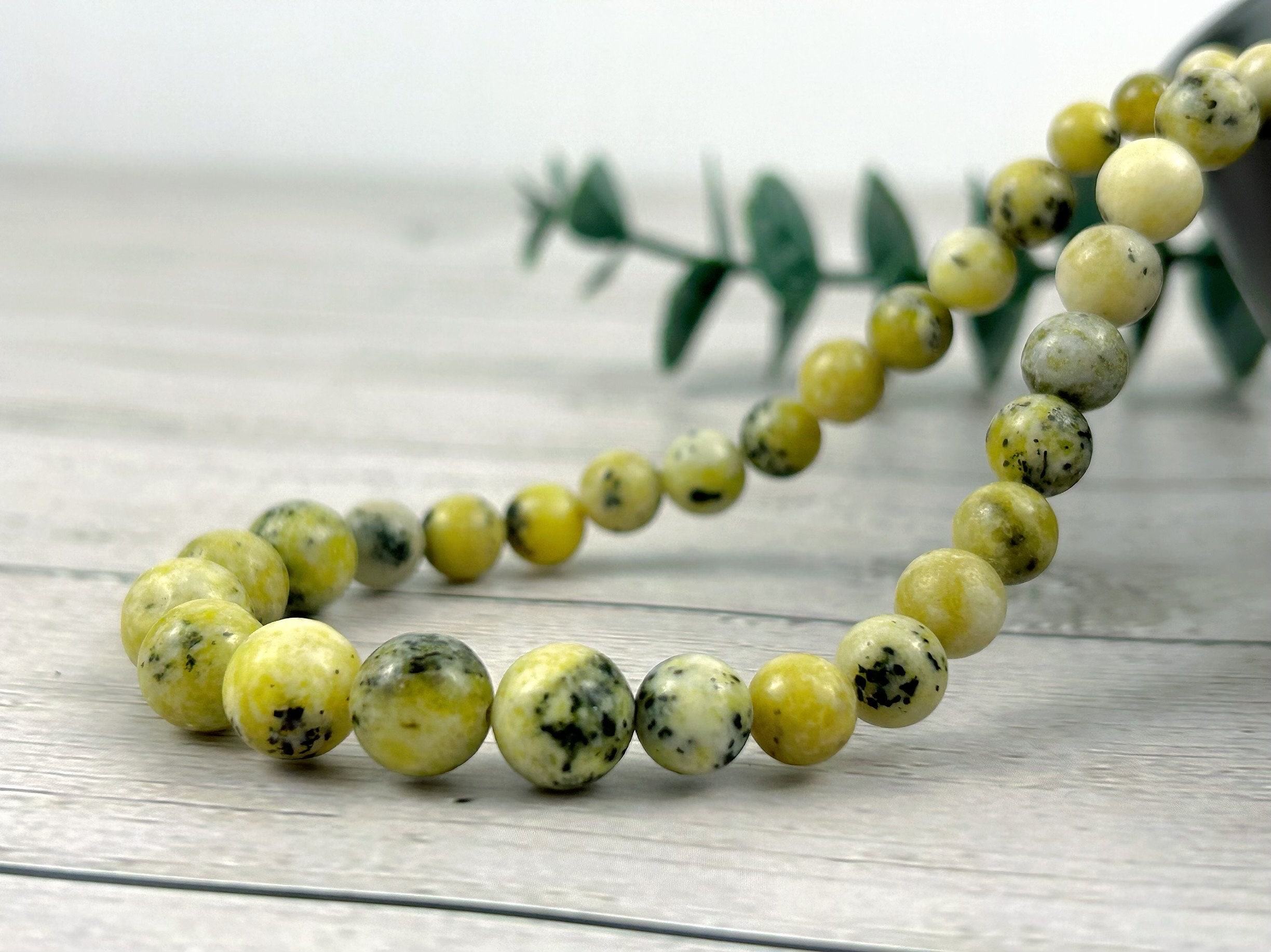 Yellow Turquoise Necklace Beaded Necklace Natural Stone Necklace