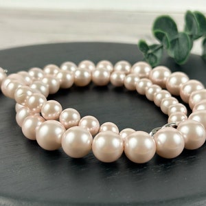 Pearl Necklace, Shell Pearl Necklace, Light Pink Pearl Necklace, Pearl Jewelry, Necklace for Women, Birthday Gift for Her, Bridesmaid Gift