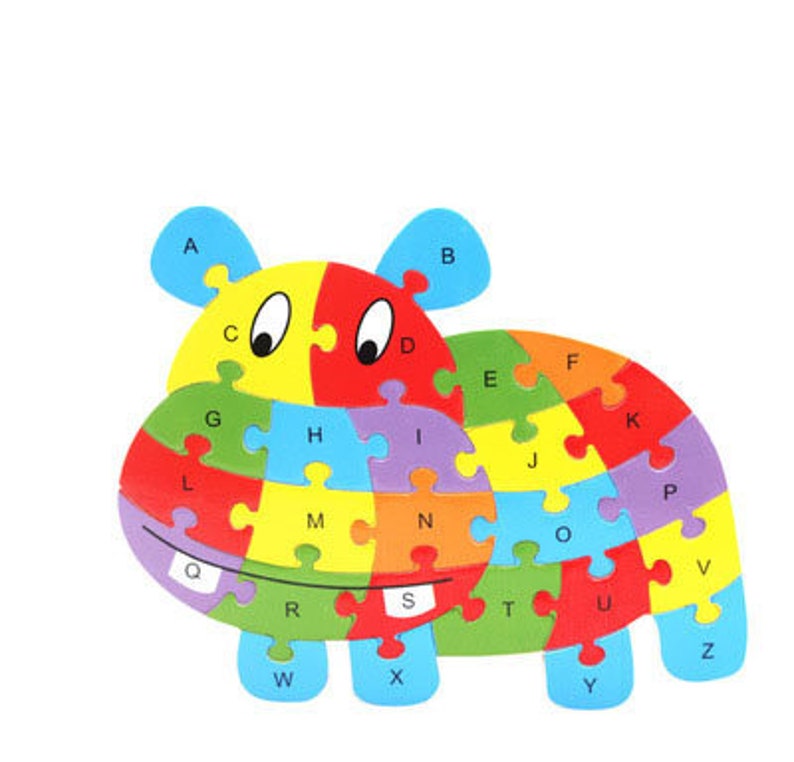 26 Alphabet Jigsaw Puzzle Game Montessori Color Toy | Etsy