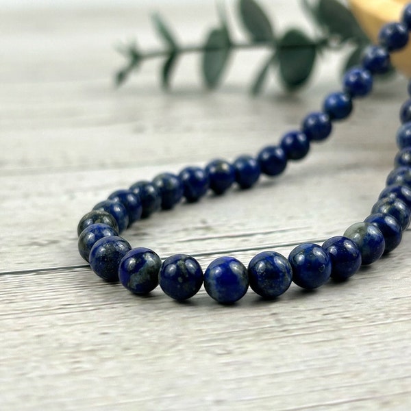 Lapis Lazuli Necklace, Beaded Necklace, Natural Stone Necklace, Blue Lapis Lazuli, Gift for Her, Personalized Jewelry, Necklace for Her