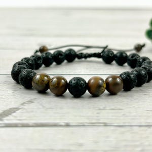 Tiger Eye Lava Rock Diffuser Bracelet: Aromatherapy Essential Oil Bracelet