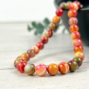 Beaded Necklace, Orange Agate Necklace, Stone Necklace, Gemstones Necklace, Women Necklace, Necklace Gift for Her, Handmade Necklace