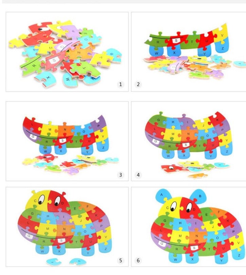 26 Alphabet Jigsaw Puzzle Game Montessori Color Toy | Etsy