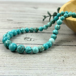 Blue Turquoise Beaded Necklace: Boho Style Jewelry