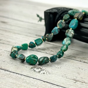 Turquoise Choker Necklace, Genuine Turquoise Necklace, Beaded Choker, Boho Necklace, Gift for Her, Turquoise Beaded Necklace,Gift for Sister