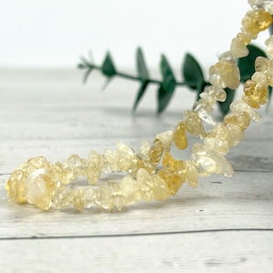 Citrine Necklace, Beaded Choker, Citrine Choker Necklace, Gemstone Chip Necklace, Boho Necklace, Gift for Her, Layering Necklace